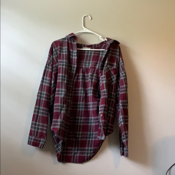 burgundy and grey pacsun flannel - Picture 2 of 2